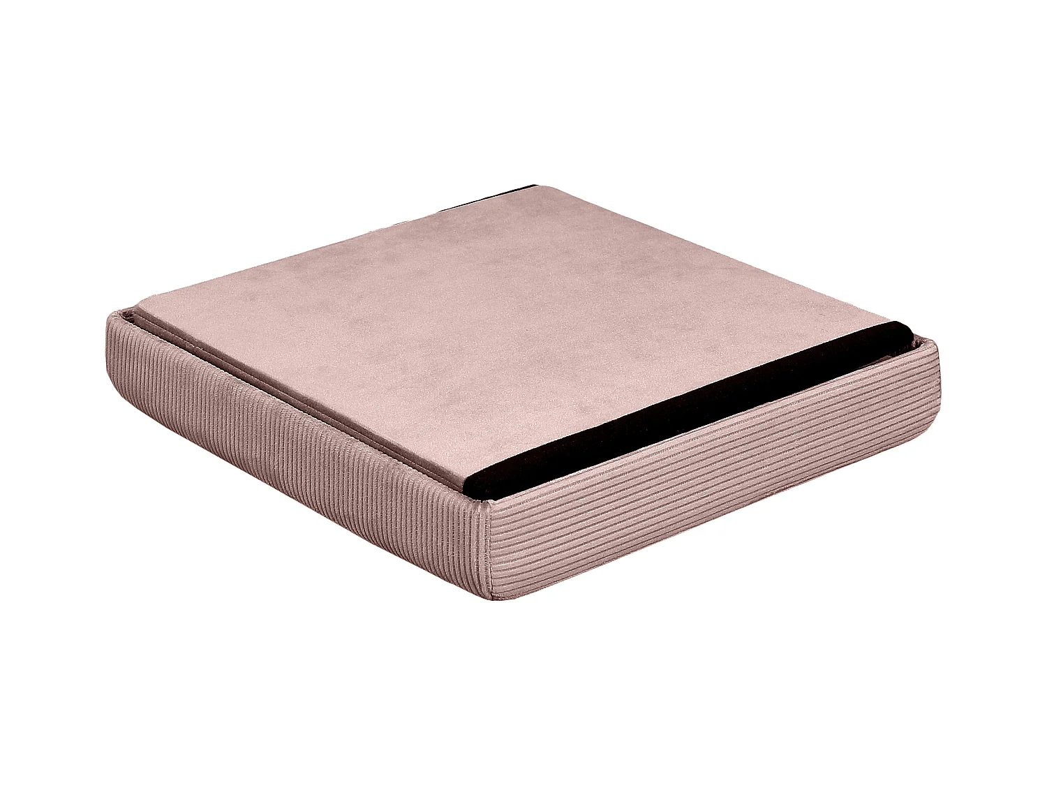 Coffre Pouf Pliable Velours Cotele Giulia Rose Rose