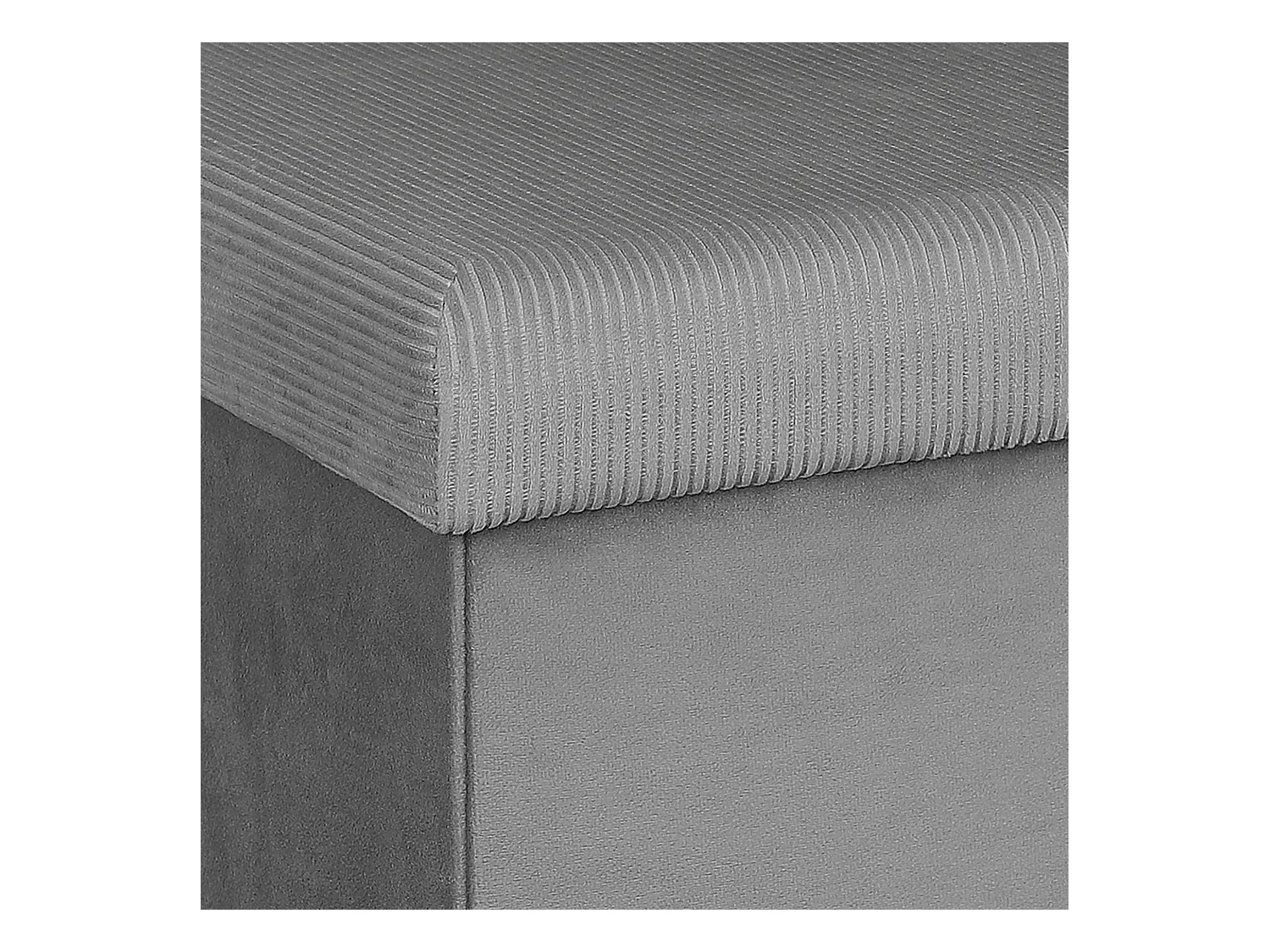 Coffre Pouf Pliable Velours Cotele Giulia Grism4 Gris