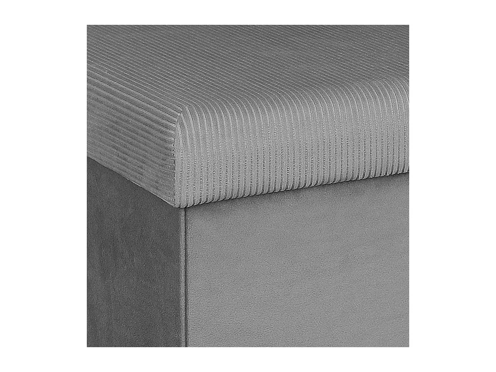Coffre Pouf Pliable Velours Cotele Giulia Grism4 Gris