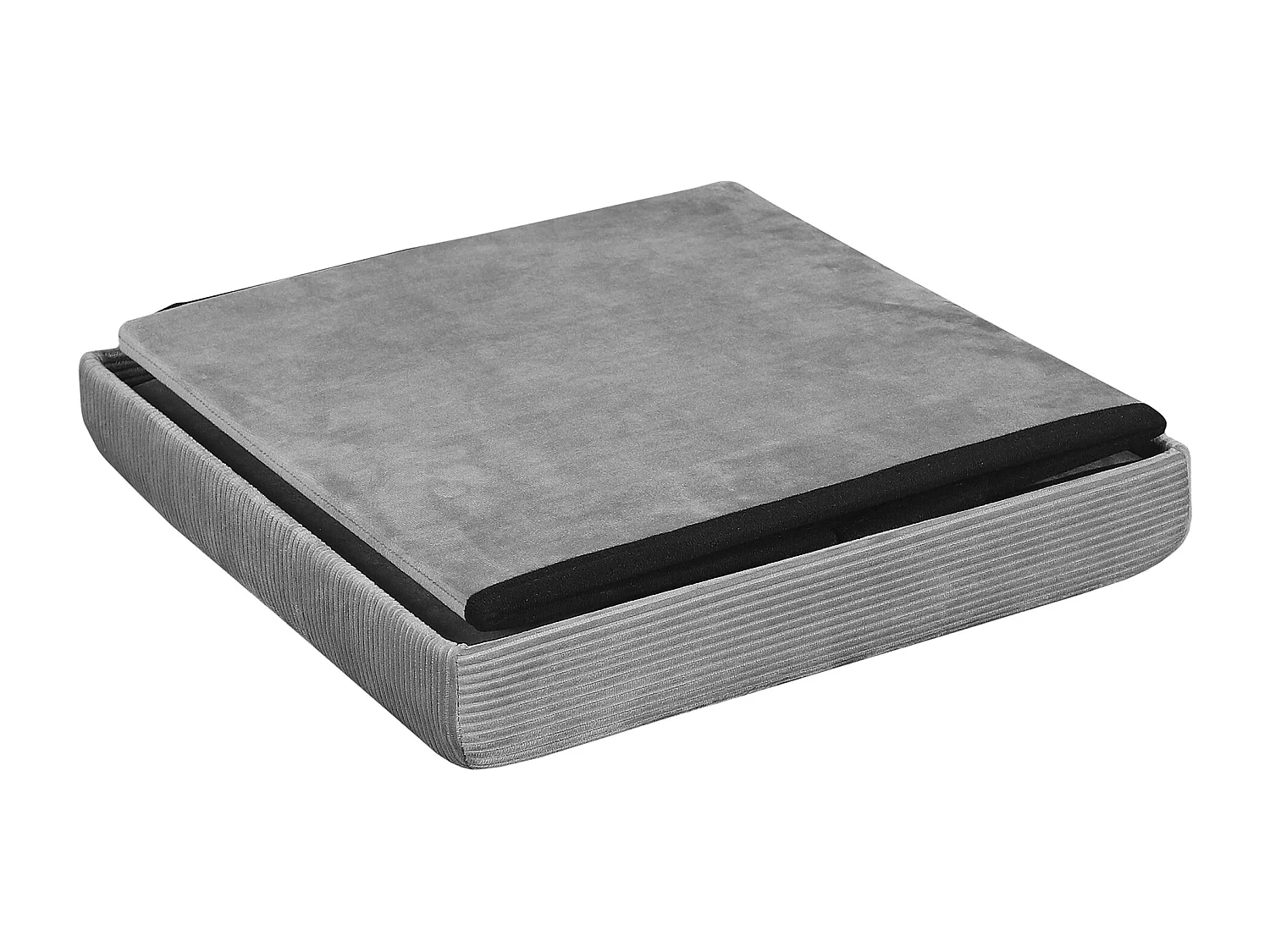 Coffre Pouf Pliable Velours Cotele Giulia Grism4 Gris