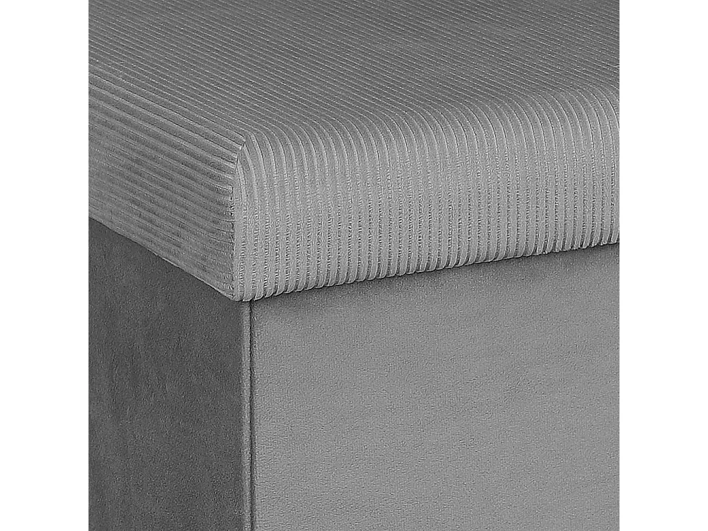 Coffre Pouf Pliable Velours Cotele Giulia Grism4 Gris