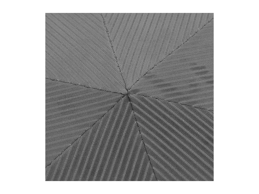 Pouf Velours Cotele 35cm Giulia Gris Fonce Gris