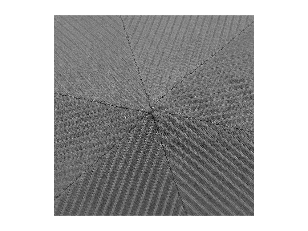 Pouf Velours Cotele 35cm Giulia Gris Fonce Gris