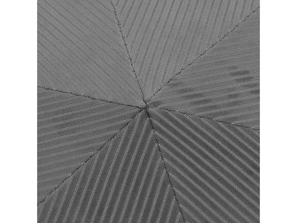 Pouf Velours Cotele 35cm Giulia Gris Fonce Gris