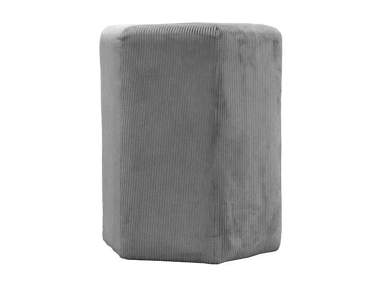 Pouf Velours Cotele 35cm Giulia Gris Fonce Gris