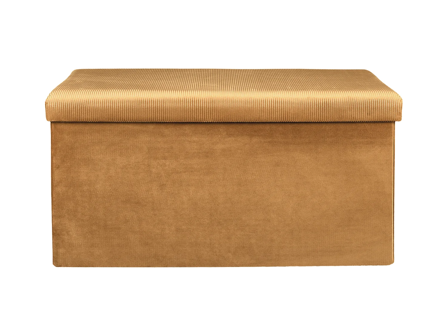 Coffre Banc Pliable Velours Cotele Giulia Jaune Jaune