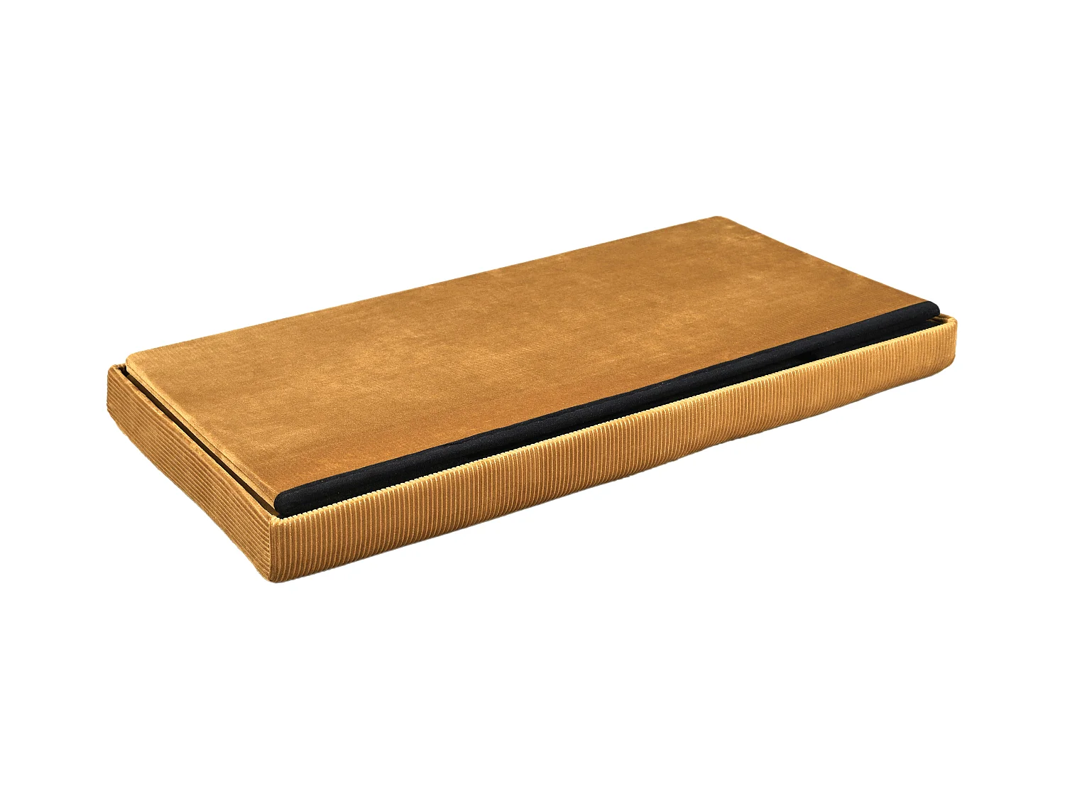 Coffre Banc Pliable Velours Cotele Giulia Jaune Jaune