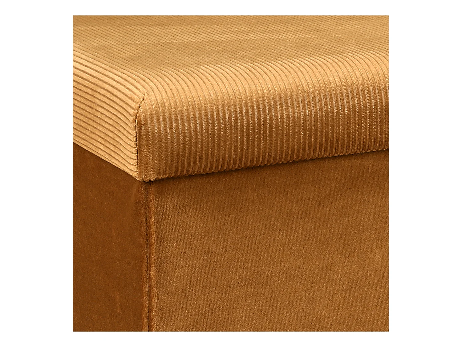 Coffre Banc Pliable Velours Cotele Giulia Jaune Jaune