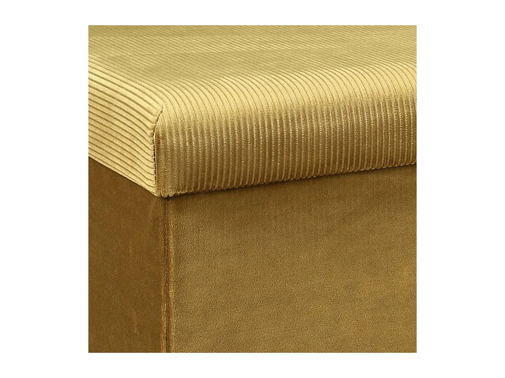 Coffre Banc Pliable Velours Cotele Giulia Jaune Jaune