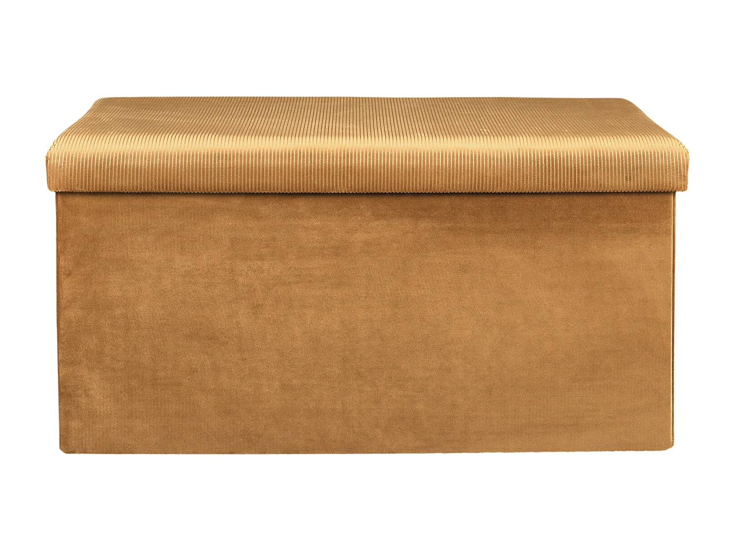 Coffre Banc Pliable Velours Cotele Giulia Jaune Jaune