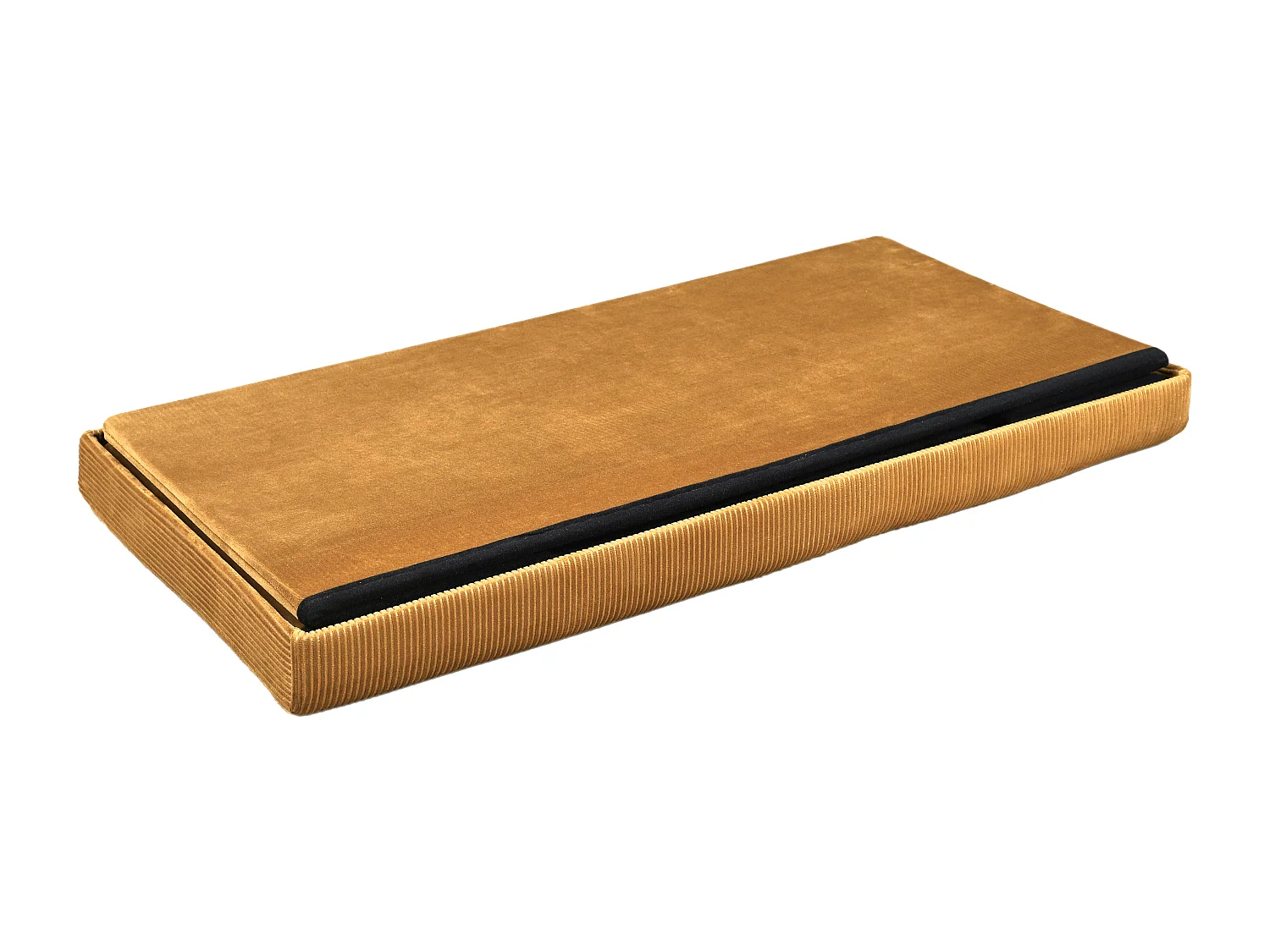 Coffre Banc Pliable Velours Cotele Giulia Jaune Jaune