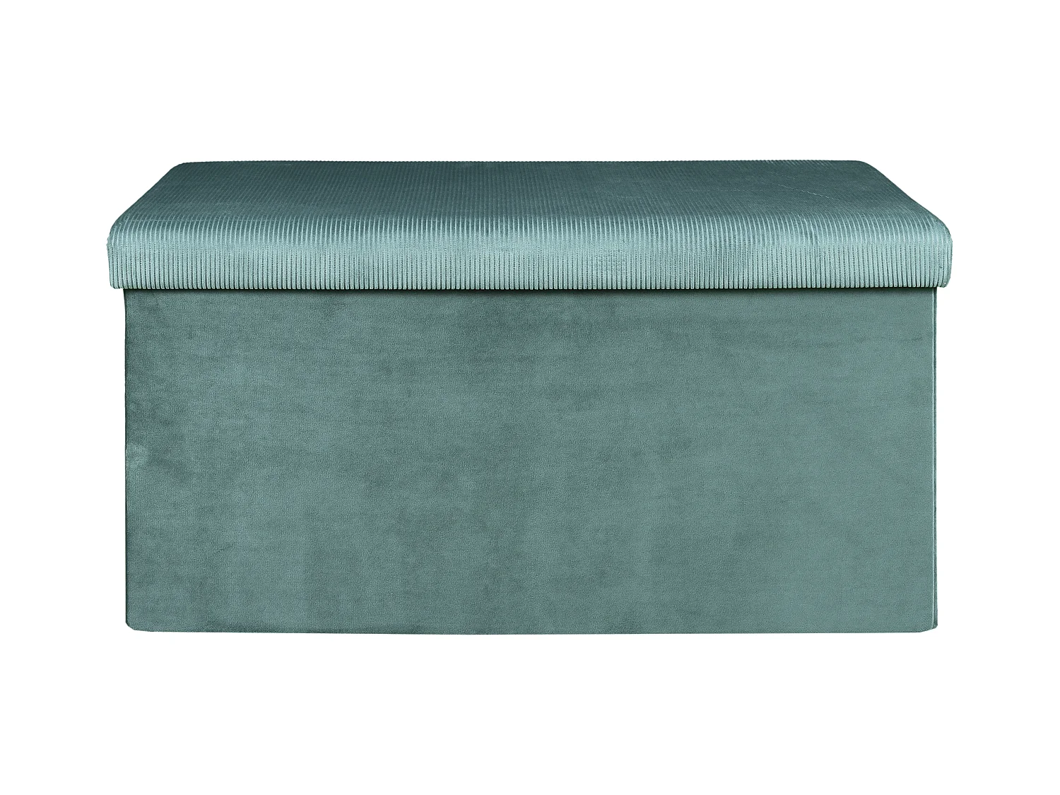Coffre Banc Pliable Velours Cotele Giulia Bleu Bleu