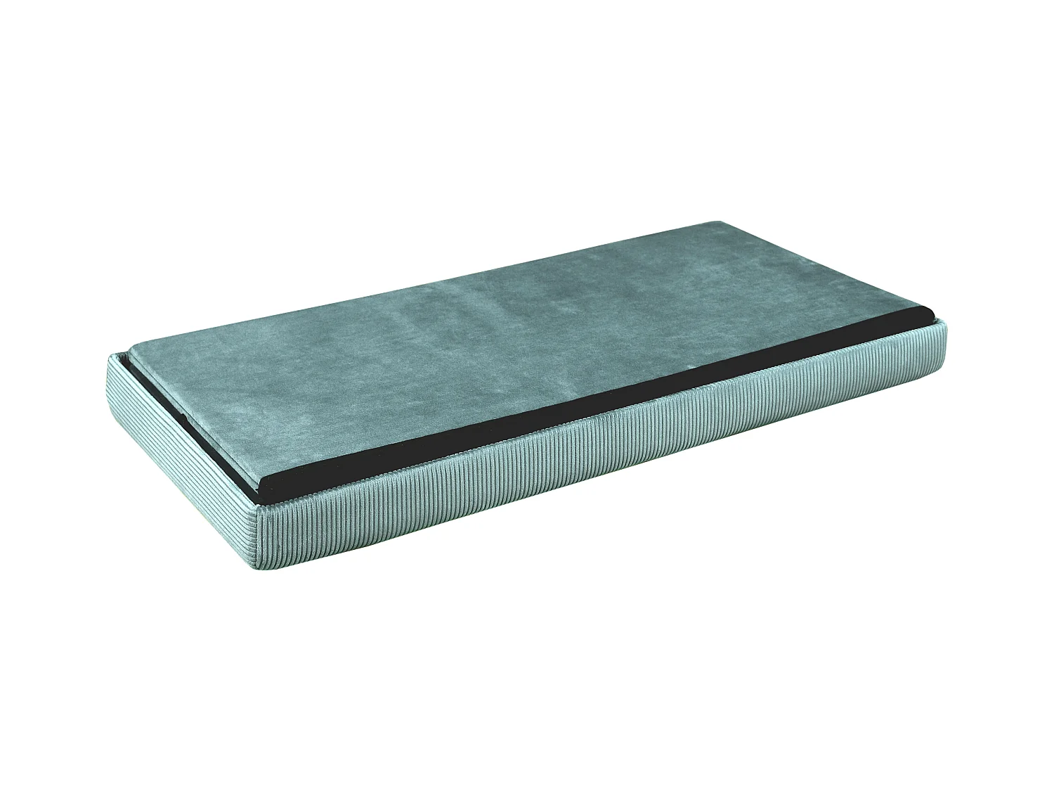 Coffre Banc Pliable Velours Cotele Giulia Bleu Bleu