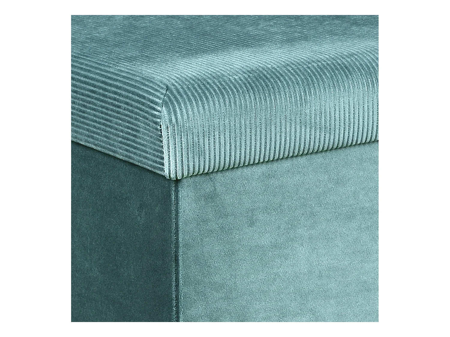 Coffre Banc Pliable Velours Cotele Giulia Bleu Bleu