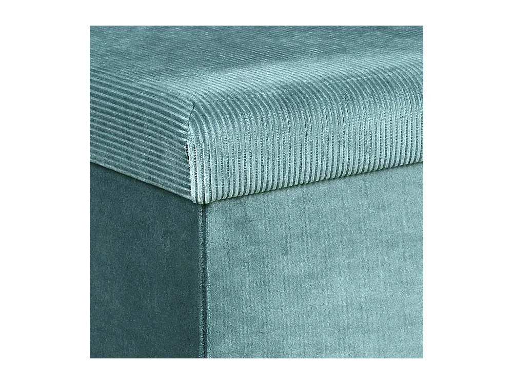 Coffre Banc Pliable Velours Cotele Giulia Bleu Bleu
