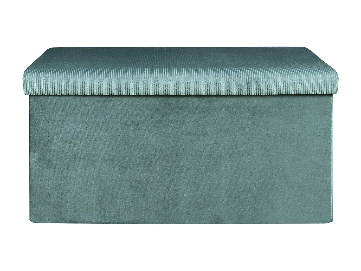 Coffre Banc Pliable Velours Cotele Giulia Bleu Bleu