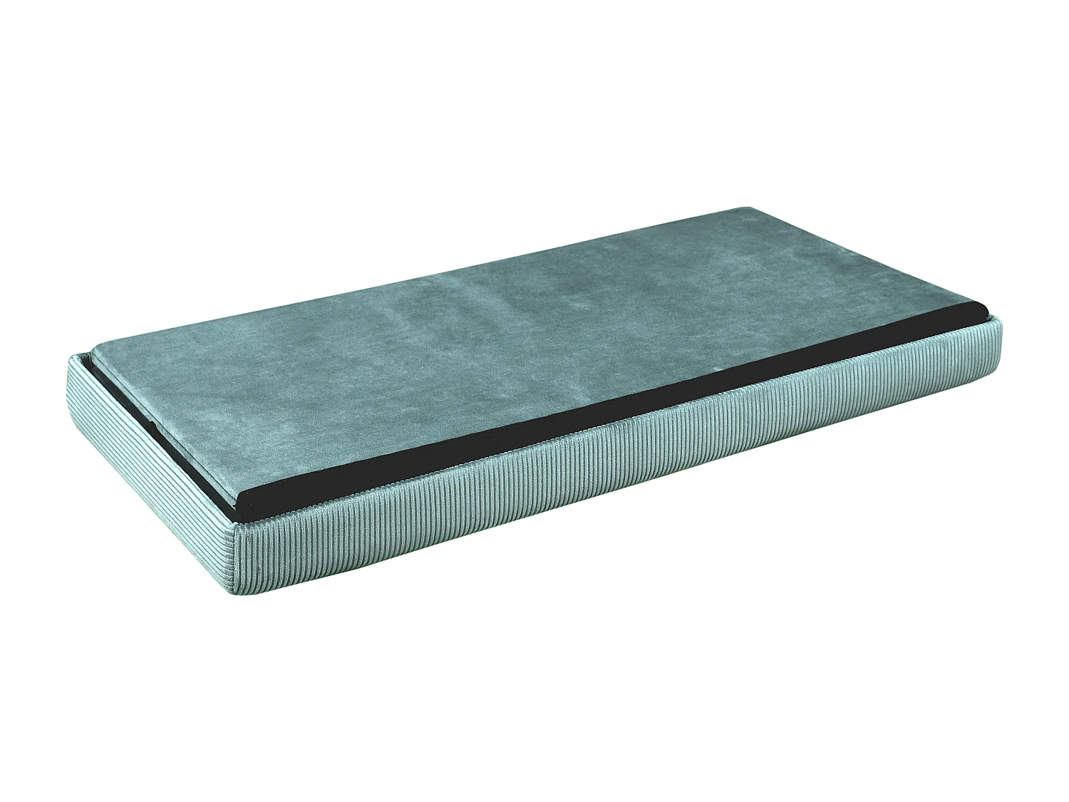 Coffre Banc Pliable Velours Cotele Giulia Bleu Bleu