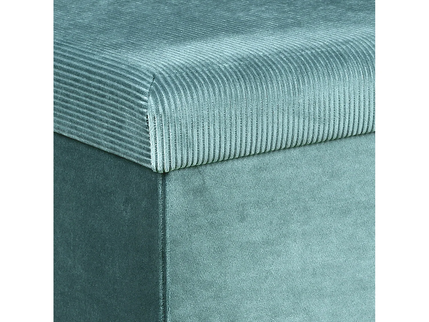 Coffre Banc Pliable Velours Cotele Giulia Bleu Bleu