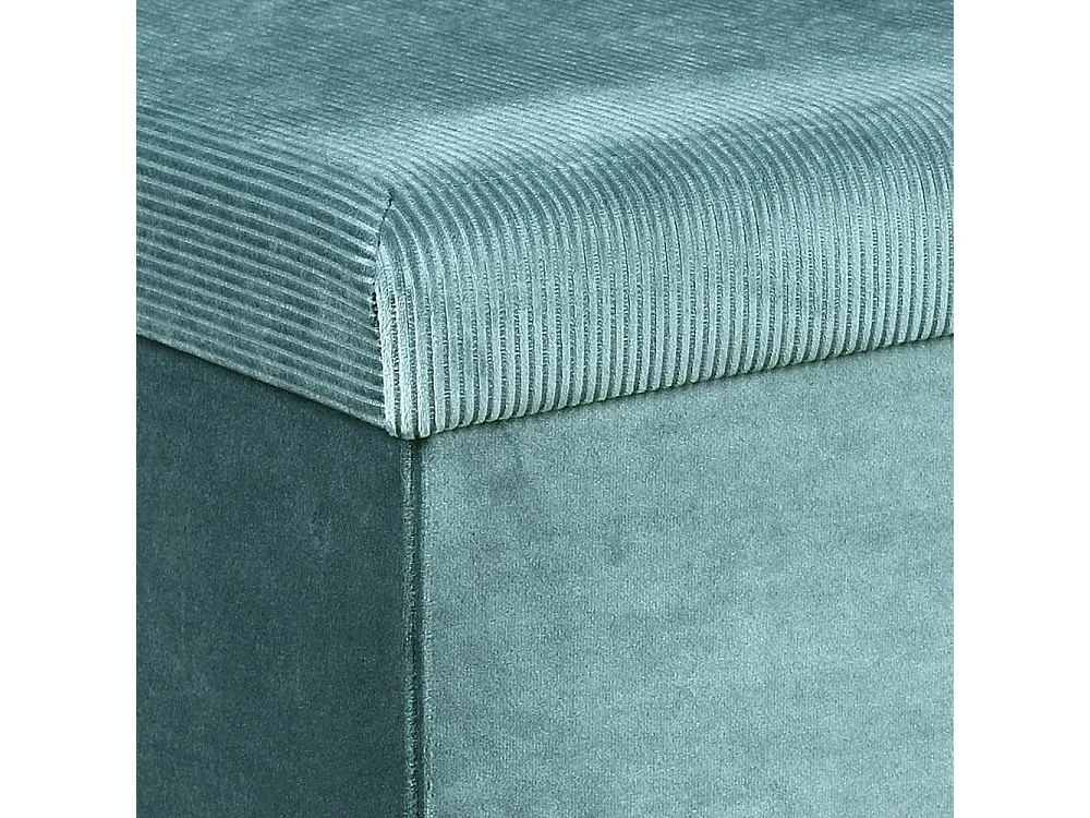 Coffre Banc Pliable Velours Cotele Giulia Bleu Bleu