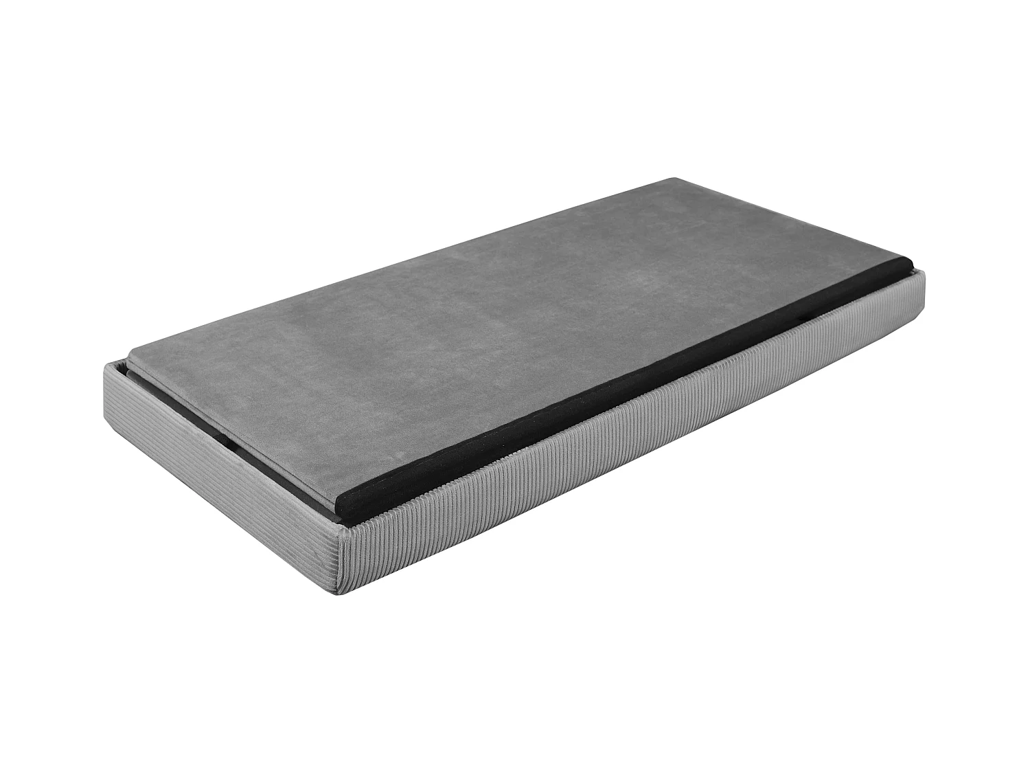 Coffre Banc Pliable Velours Cotele Giulia Gris Gris