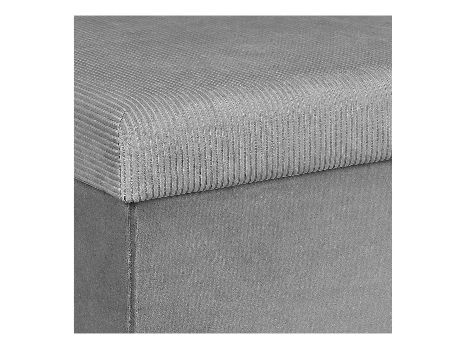 Coffre Banc Pliable Velours Cotele Giulia Gris Gris