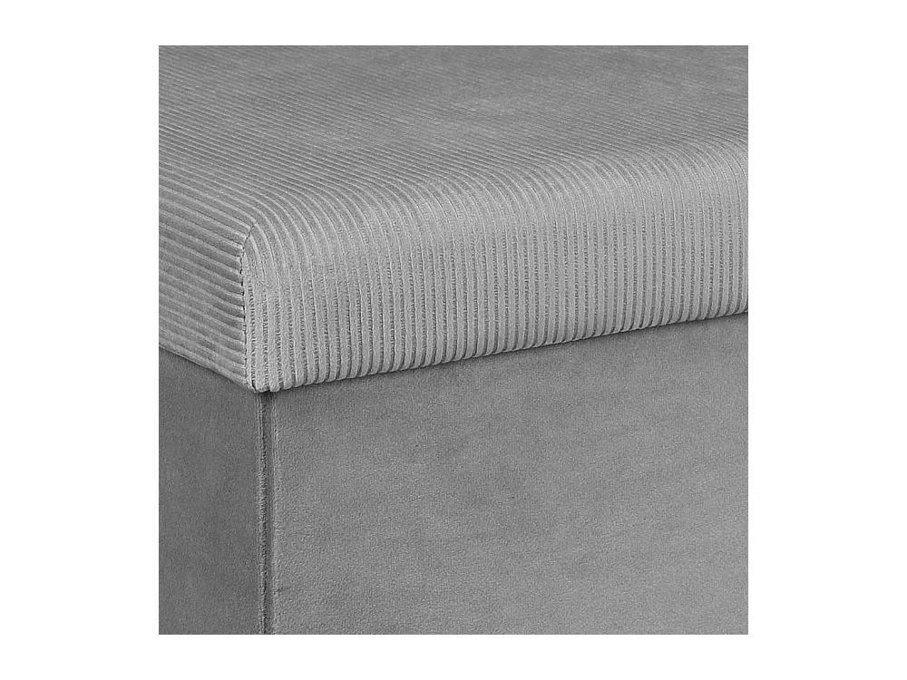 Coffre Banc Pliable Velours Cotele Giulia Gris Gris
