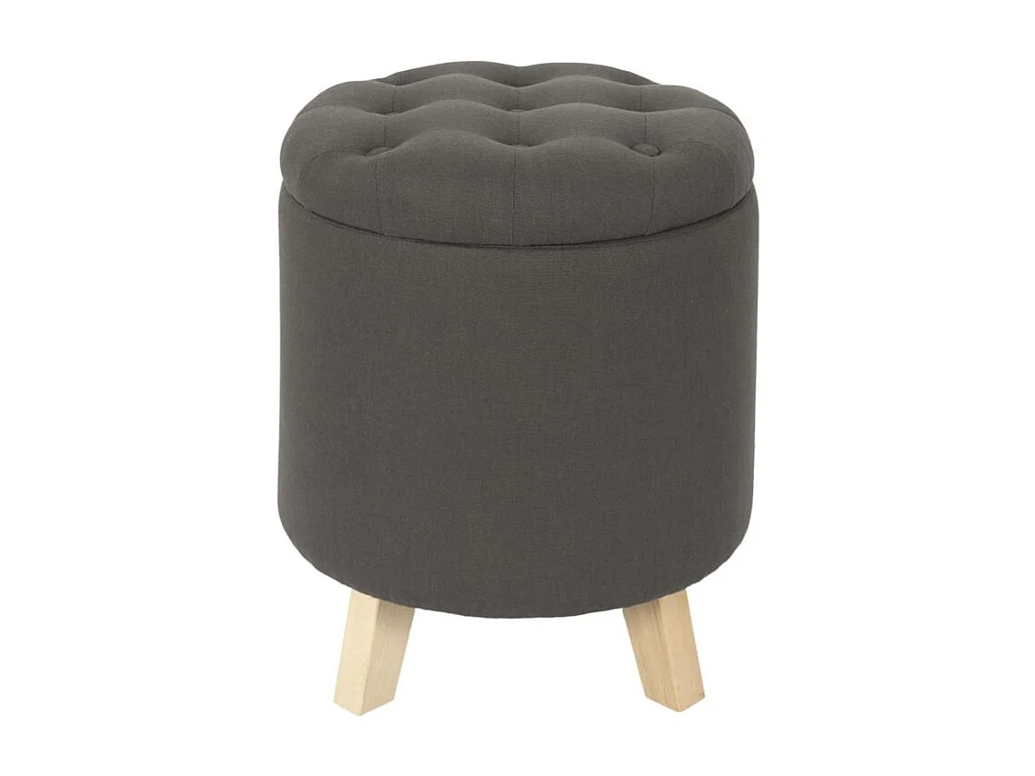 Pouf & Coffre de Rangement "Eleonor" 40cm Gris