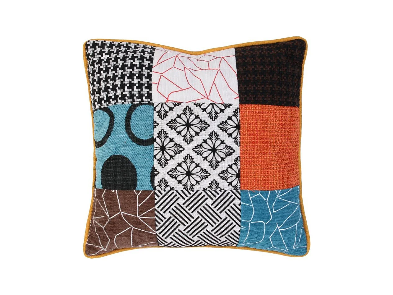 Coussin Patchwork Dehoussable 40x40cm Multicolore