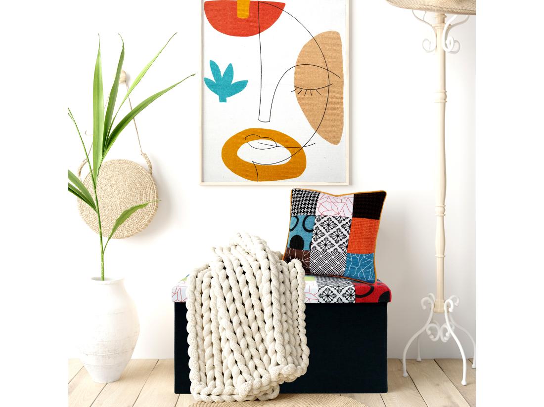 vente unique Coussin Patchwork Dehoussable 40x40cm