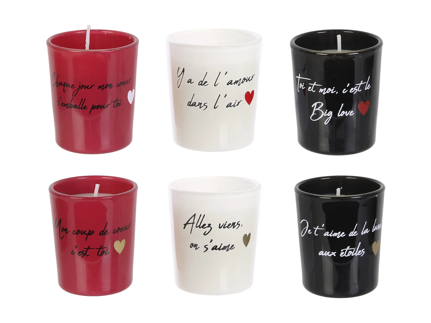Zestaw 6 Świec Zapachowych Słowa Miłości - Szklane, Zapach Kwiatów Wiosny, Romantyczne Wiadomości