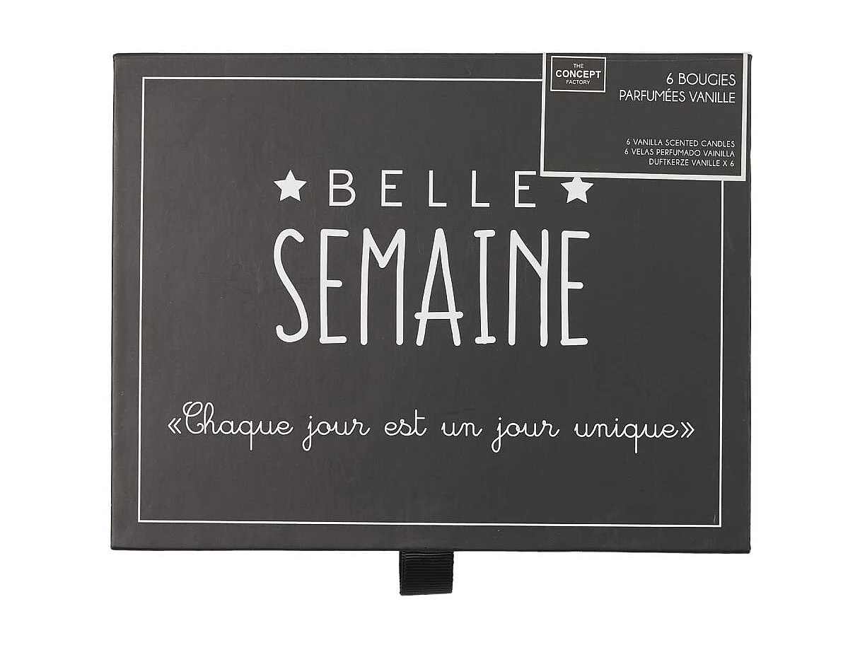Bougie Parfumee X6 Coffret Humeur H5cm Noir, Blanc