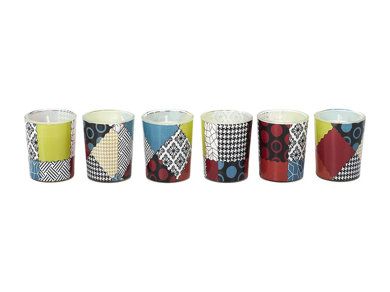 Set di 6 candele profumate Patchwork