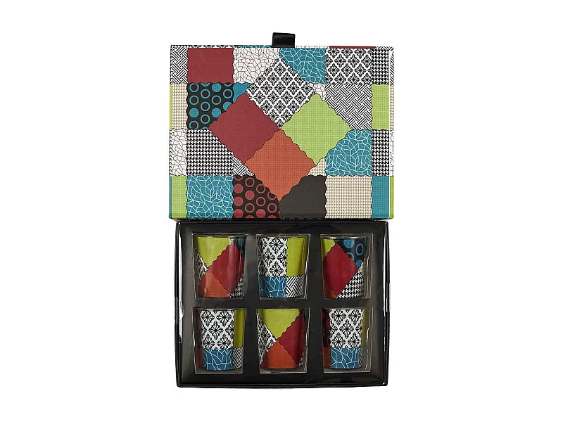 Set mit 6 Duftkerzen Patchwork