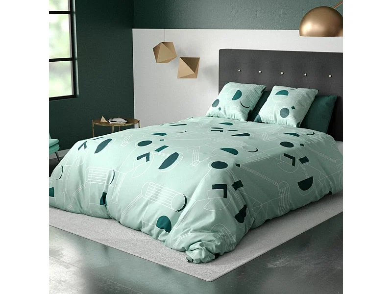 Housse de couette 200x200 cm + 2 taies d'oreiller 100% Polyester 60 gsm Hawak