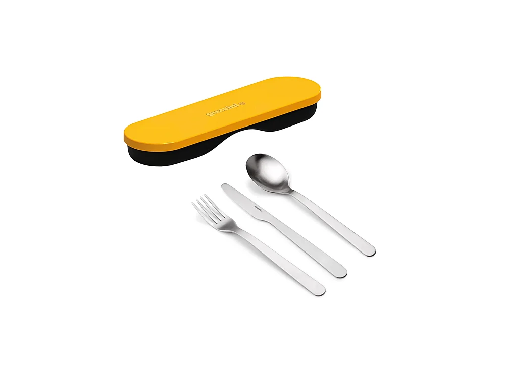 Couverts de voyages avec boite ocre