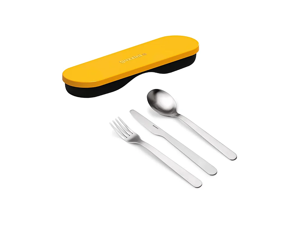 Couverts de voyages avec boite ocre