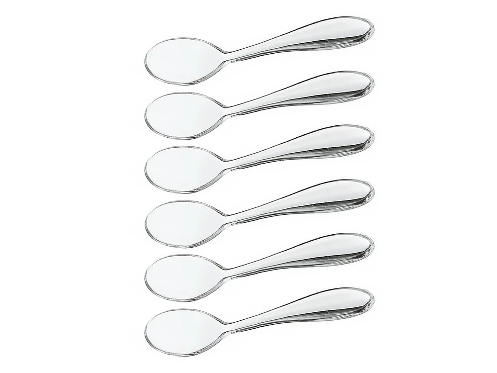 Set de 6 petites cuillères à café transparente 12 cm