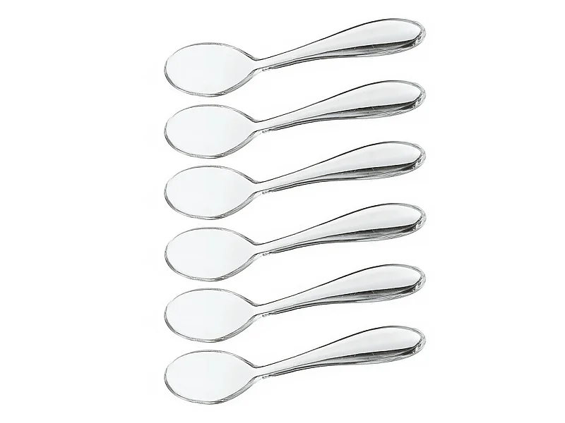 Set de 6 petites cuillères à café transparente 12 cm