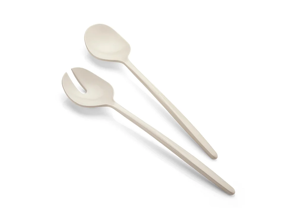 Couverts à salade Tierra 28 cm blanc lait
