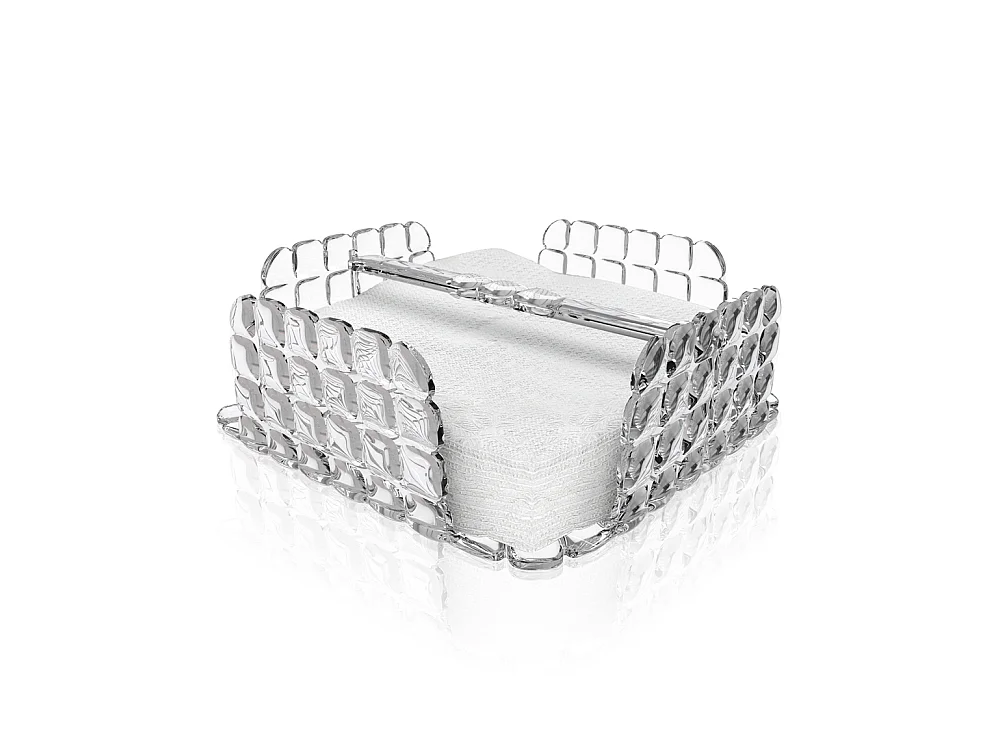 Porta servilletas de mesa Tiffany transparente de plástico elegante