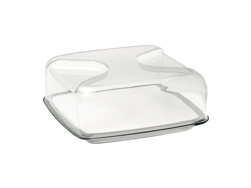 Cloche à fromage carré gris transparent