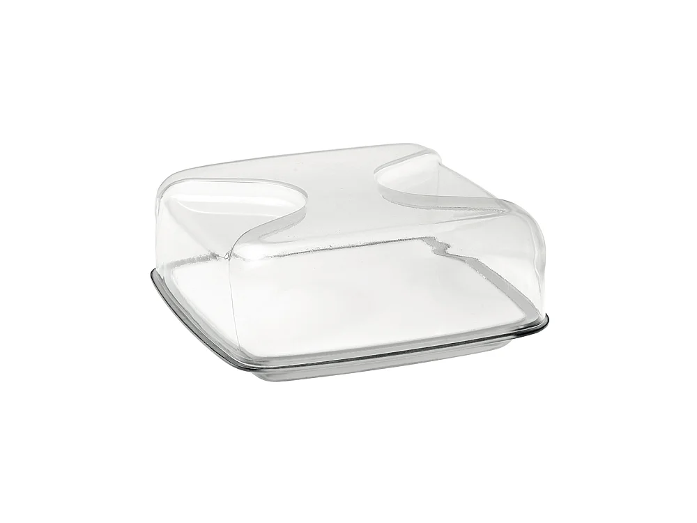 Cloche à fromage carré gris transparent