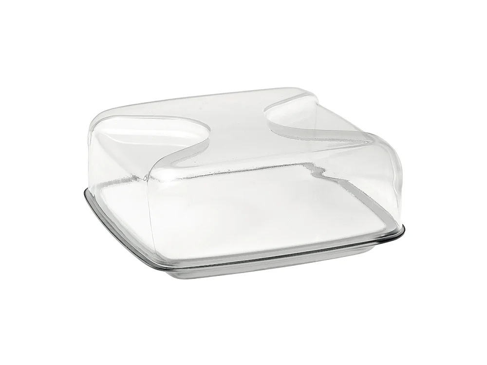 Cloche à fromage carré gris transparent