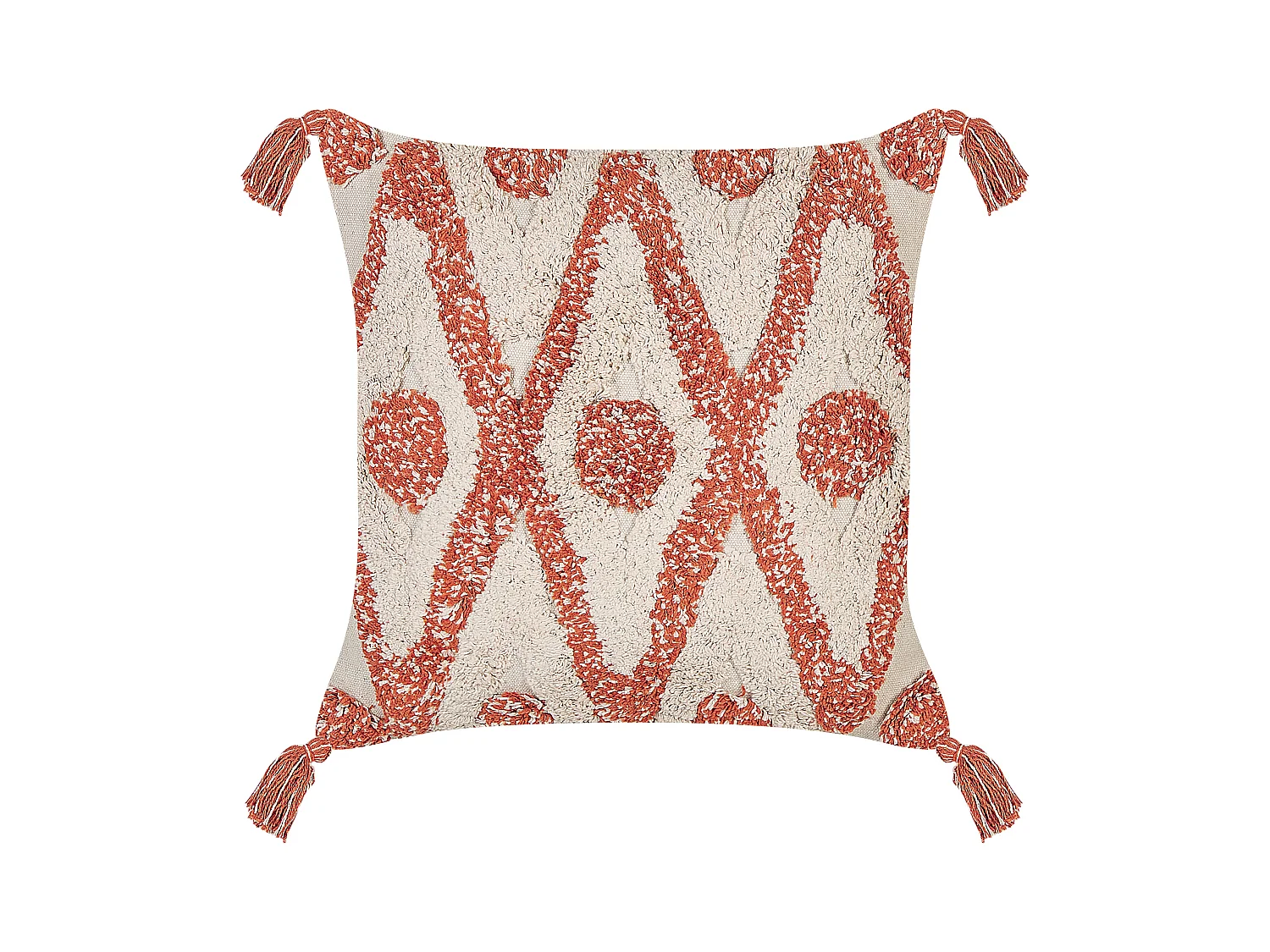 Coussin HICKORY Coton 45 x 45 cm Orange Motif géométrique