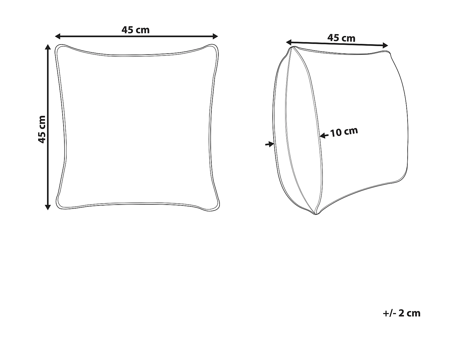 Deko-Kissen aus Baumwolle im Boho-Stil 45 x 45 cm Orange Deutzia