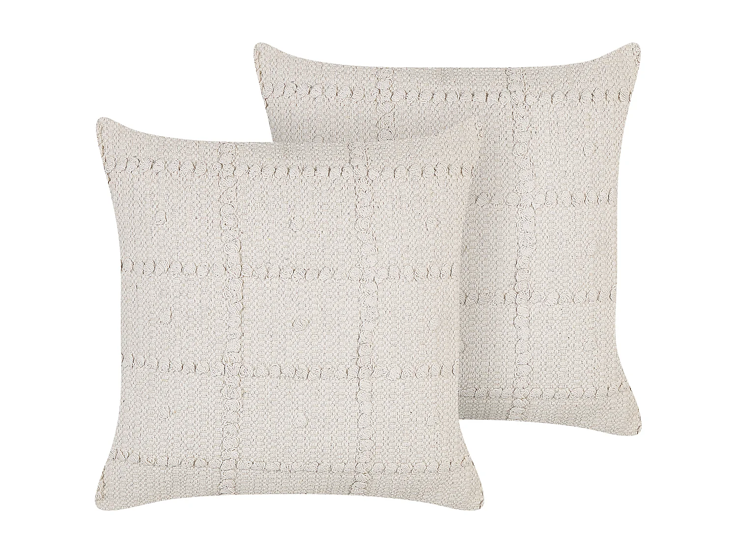 Set van 2 decoratieve kussens IXORA Katoen 45 x 45 cm Beige Geometrisch patroon