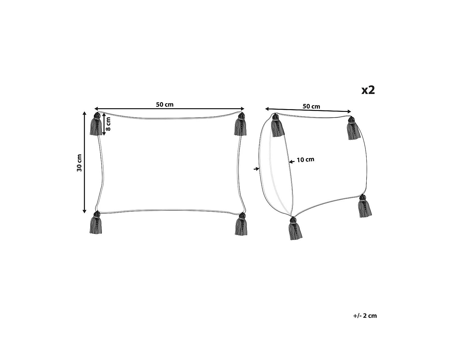 Set van 2 decoratieve kussens ANTHEMIS Katoen 30 x 50 cm Rood Oosters patroon