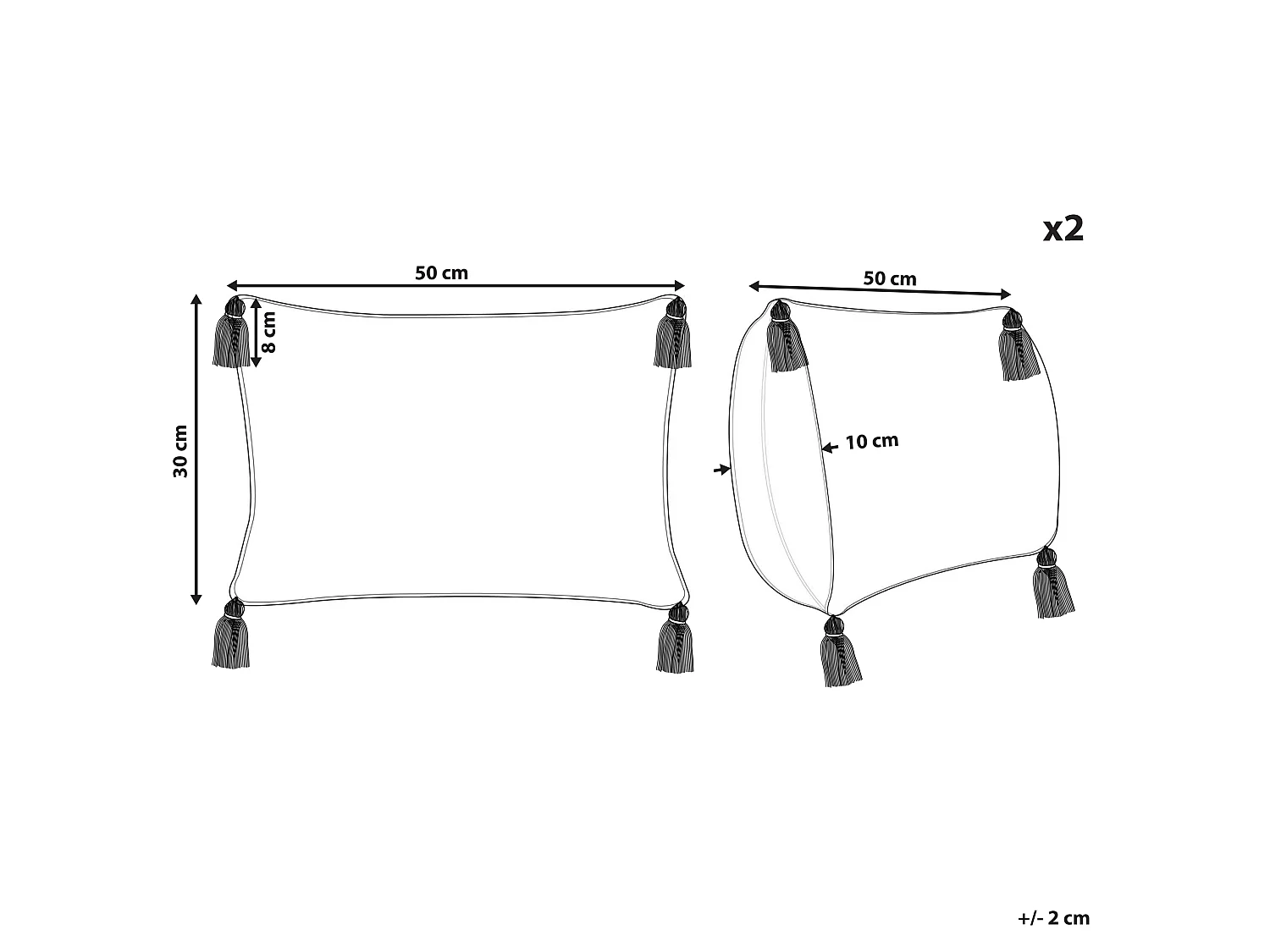Conjunto de 2 almofadas decorativas ANTHEMIS Algodão 30 x 50 cm Vermelho Padrão oriental