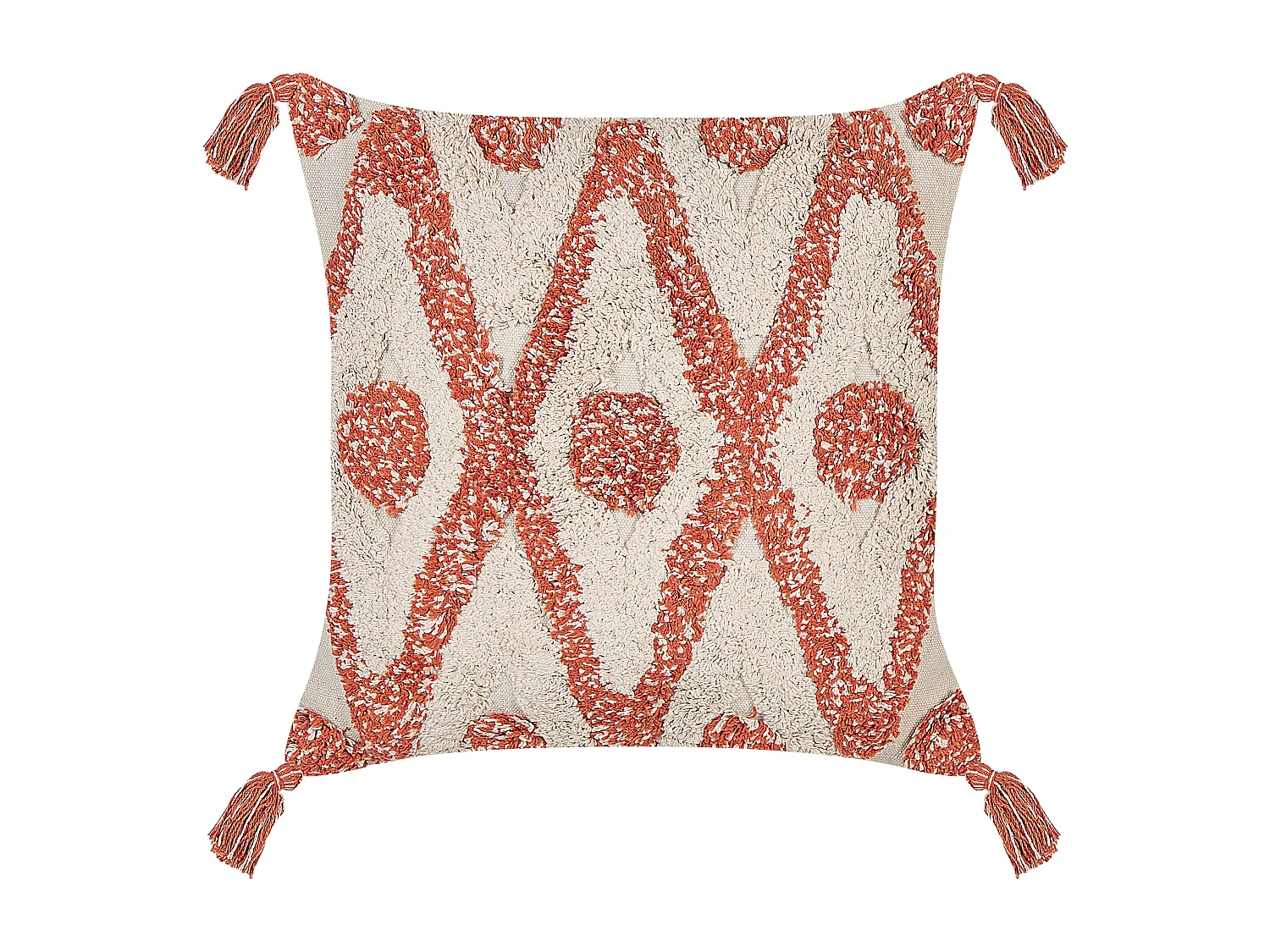 Set van 2 decoratieve kussens HICKORY Katoen 45 x 45 cm Oranje Geometrisch patroon