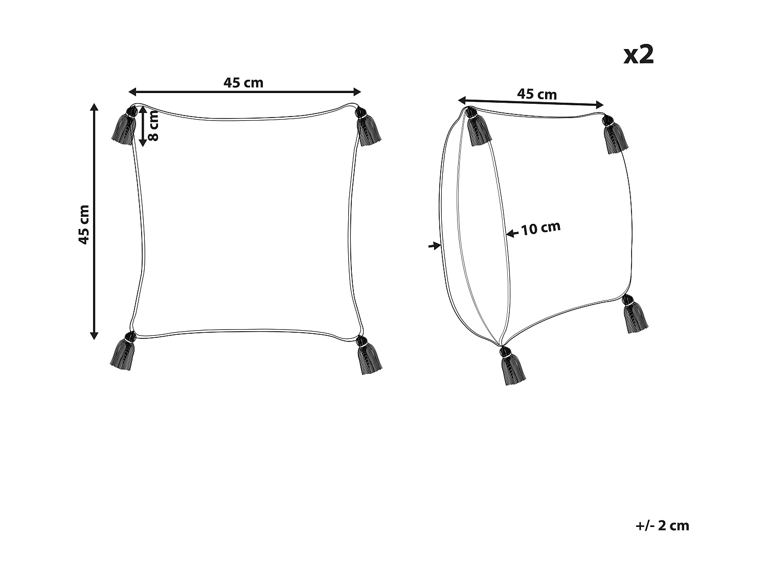 Set van 2 decoratieve kussens HICKORY Katoen 45 x 45 cm Oranje Geometrisch patroon